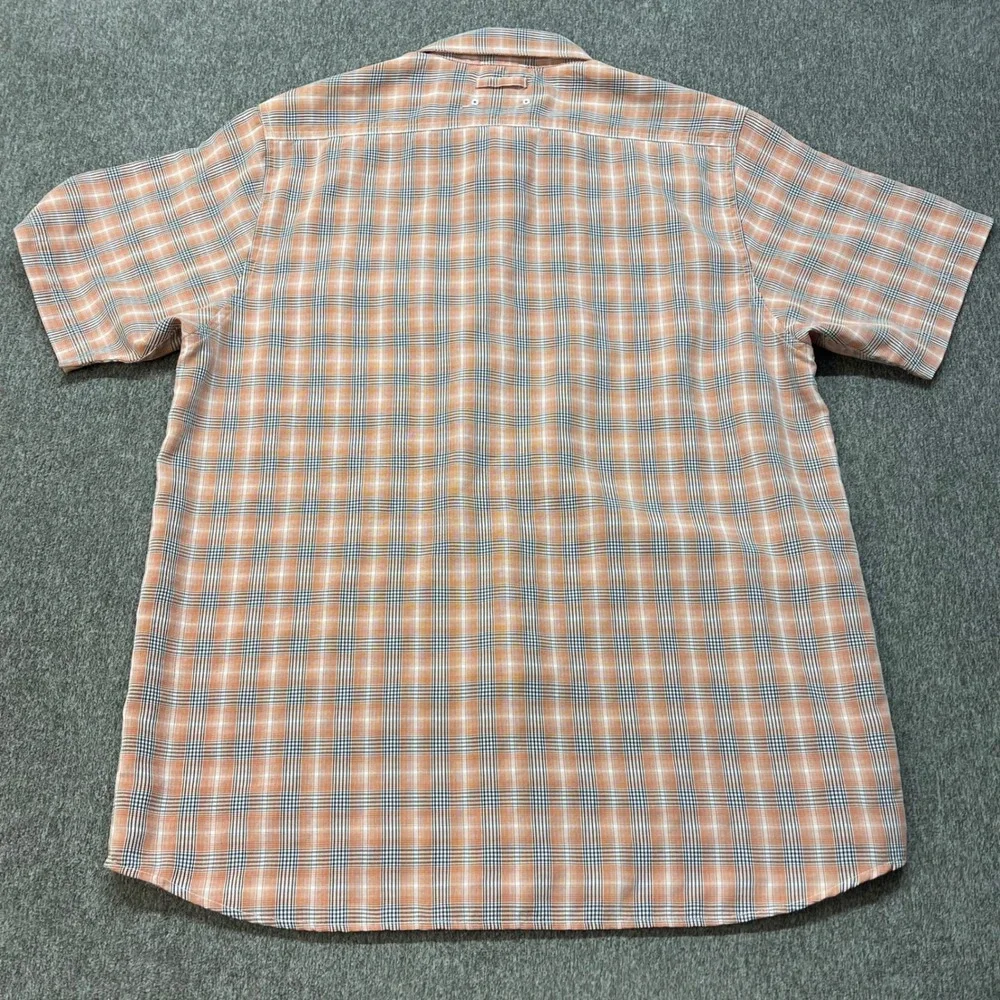 The North Face‎ Mens Orange Plaid Short Sleeve Hiking Button Up Shirt Large